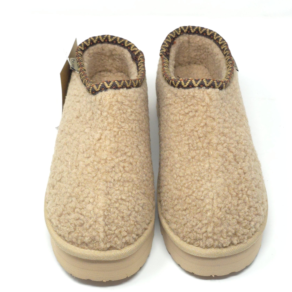 BEARPAW Snuggle Morris Youth Oat Sherpa Platform Clog Size 7Y - Picture 6 of 8
